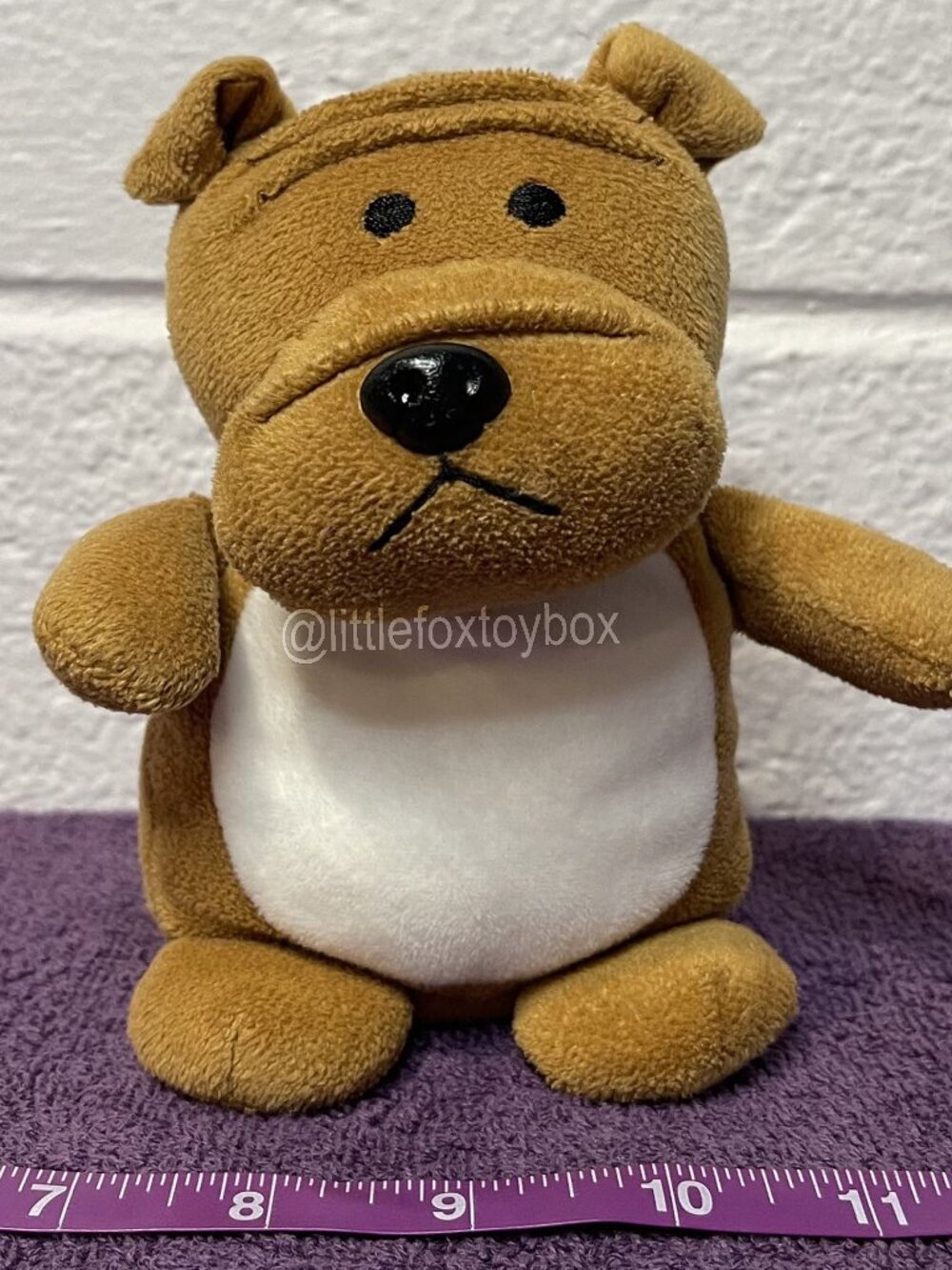 Chelsea Teddy Bear Bean Bag Buddies Bulldog Plush CT806 Brown White Dog ESSA Wow